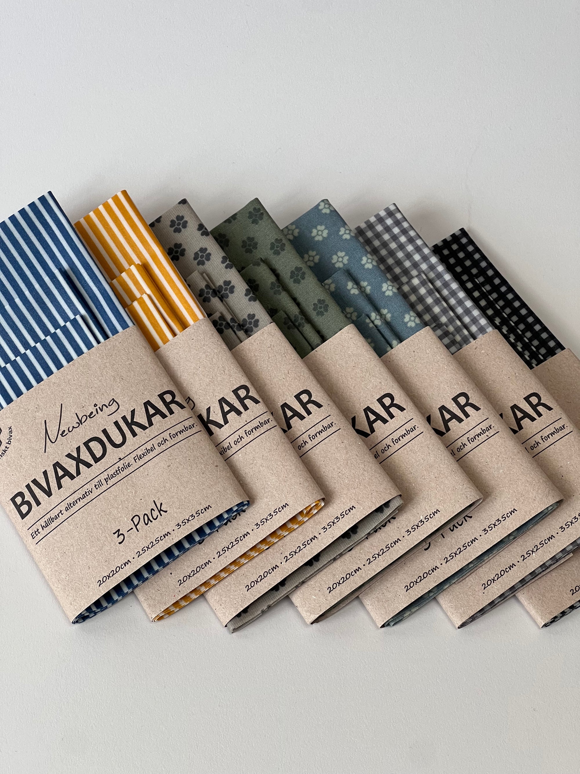 Bivaxduk Blå rand 3-pack