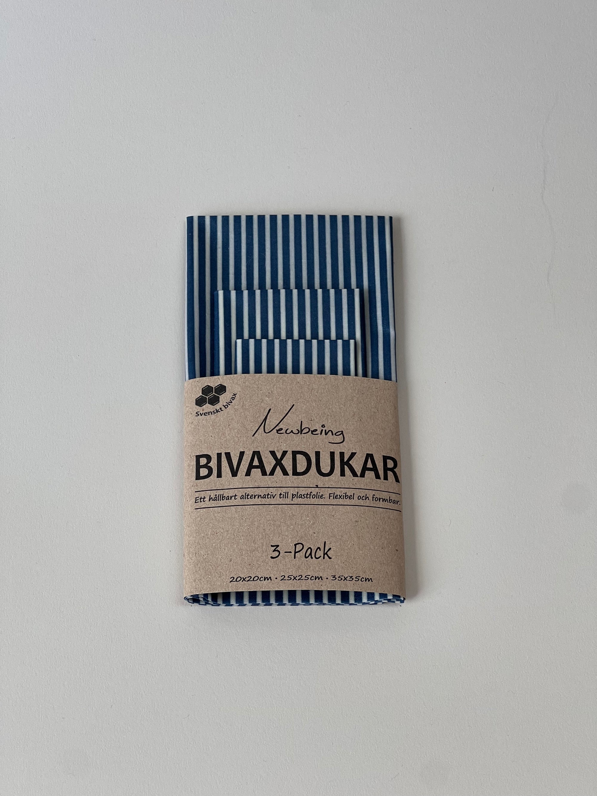 Bivaxduk Blå rand 3-pack